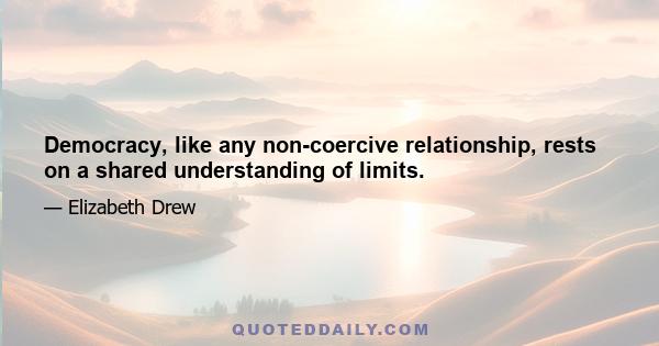 Democracy, like any non-coercive relationship, rests on a shared understanding of limits.