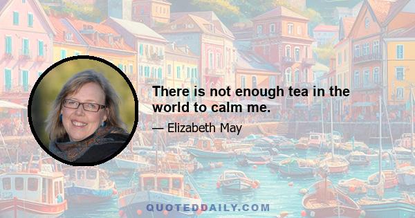 There is not enough tea in the world to calm me.