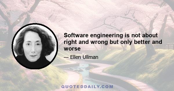 Software engineering is not about right and wrong but only better and worse