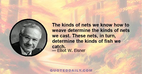 The kinds of nets we know how to weave determine the kinds of nets we cast. These nets, in turn, determine the kinds of fish we catch.