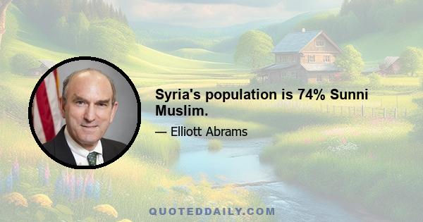 Syria's population is 74% Sunni Muslim.