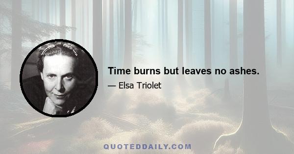 Time burns but leaves no ashes.