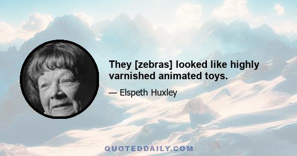 They [zebras] looked like highly varnished animated toys.