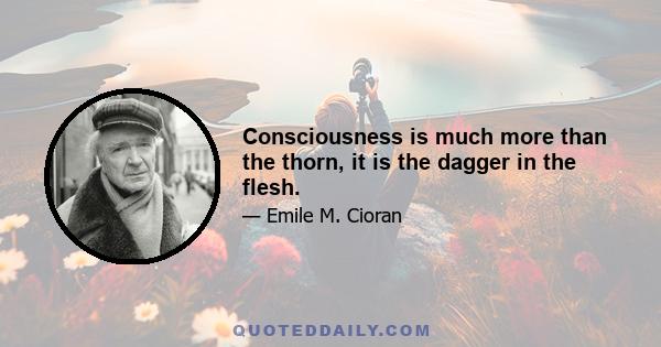 Consciousness is much more than the thorn, it is the dagger in the flesh.