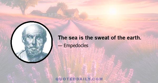 The sea is the sweat of the earth.