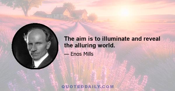 The aim is to illuminate and reveal the alluring world.