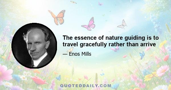 The essence of nature guiding is to travel gracefully rather than arrive