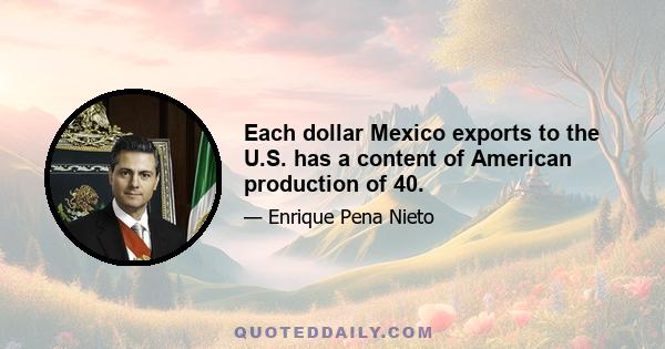 Each dollar Mexico exports to the U.S. has a content of American production of 40.