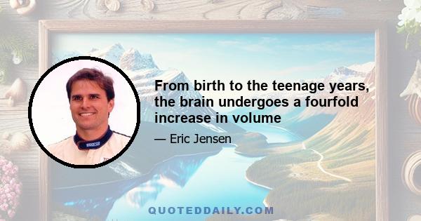 From birth to the teenage years, the brain undergoes a fourfold increase in volume