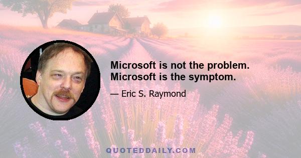 Microsoft is not the problem. Microsoft is the symptom.