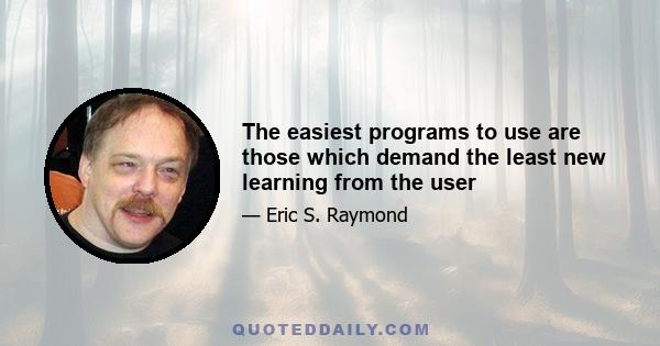 The easiest programs to use are those which demand the least new learning from the user