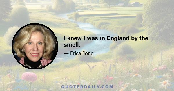 I knew I was in England by the smell.