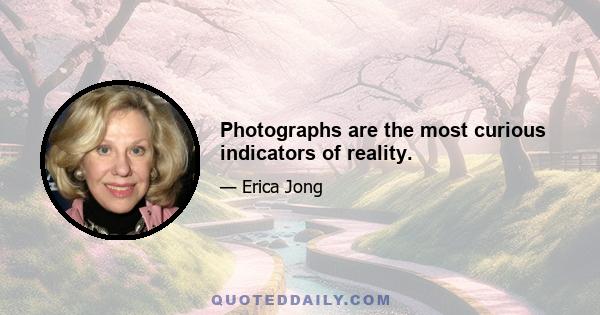 Photographs are the most curious indicators of reality.