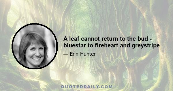 A leaf cannot return to the bud - bluestar to fireheart and greystripe