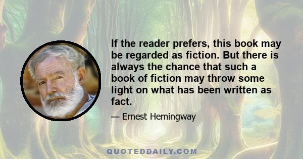 If the reader prefers, this book may be regarded as fiction. But there is always the chance that such a book of fiction may throw some light on what has been written as fact.