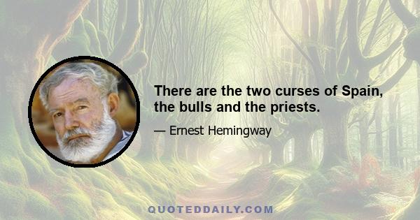 There are the two curses of Spain, the bulls and the priests.