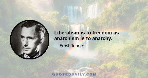 Liberalism is to freedom as anarchism is to anarchy.