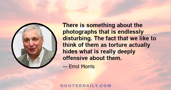 There is something about the photographs that is endlessly disturbing. The fact that we like to think of them as torture actually hides what is really deeply offensive about them.