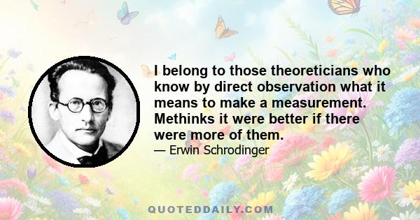 I belong to those theoreticians who know by direct observation what it means to make a measurement. Methinks it were better if there were more of them.