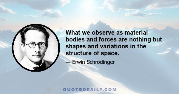 What we observe as material bodies and forces are nothing but shapes and variations in the structure of space.