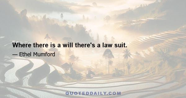 Where there is a will there's a law suit.