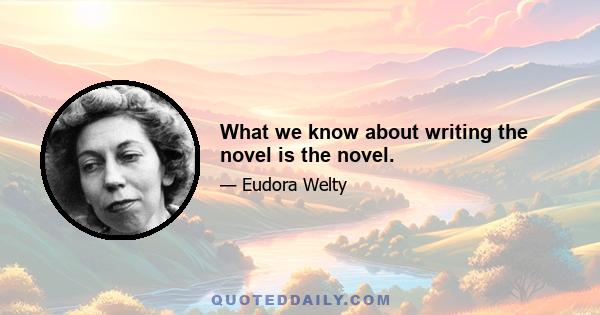 What we know about writing the novel is the novel.