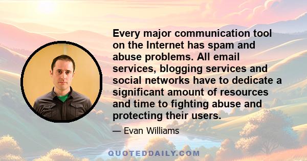 Every major communication tool on the Internet has spam and abuse problems. All email services, blogging services and social networks have to dedicate a significant amount of resources and time to fighting abuse and