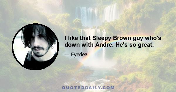 I like that Sleepy Brown guy who's down with Andre. He's so great.