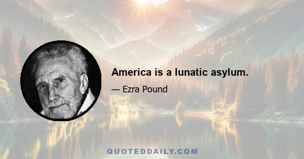 America is a lunatic asylum.