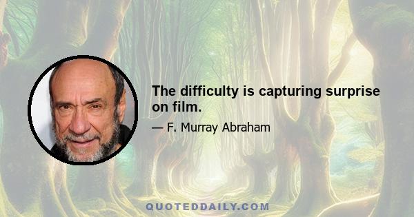 The difficulty is capturing surprise on film.