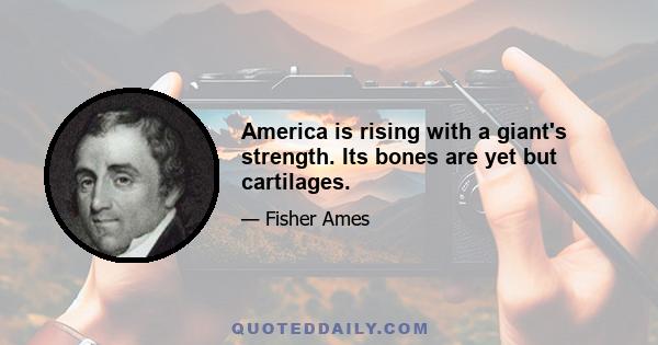 America is rising with a giant's strength. Its bones are yet but cartilages.