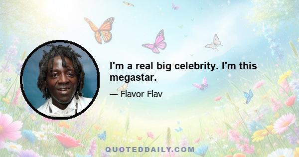 I'm a real big celebrity. I'm this megastar.