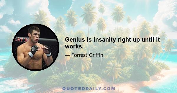 Genius is insanity right up until it works.