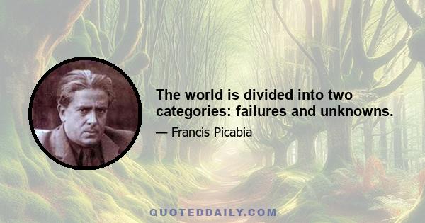 The world is divided into two categories: failures and unknowns.