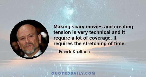 Making scary movies and creating tension is very technical and it require a lot of coverage. It requires the stretching of time.