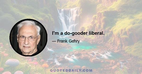 I'm a do-gooder liberal.