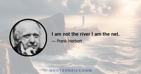 I am not the river I am the net.