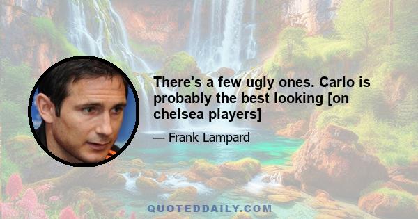 There's a few ugly ones. Carlo is probably the best looking [on chelsea players]