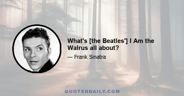 What's [the Beatles'] I Am the Walrus all about?