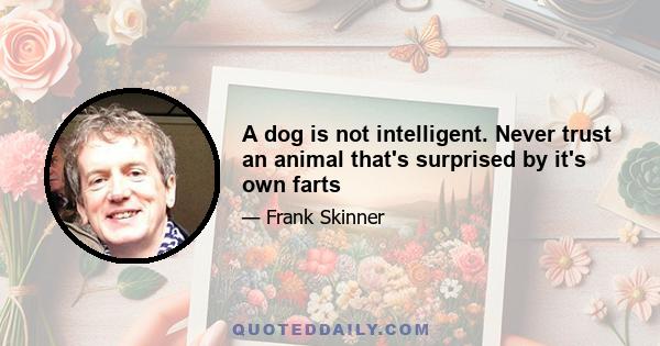 A dog is not intelligent. Never trust an animal that's surprised by it's own farts