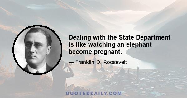 Dealing with the State Department is like watching an elephant become pregnant.