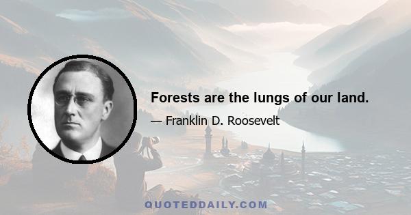 Forests are the lungs of our land.