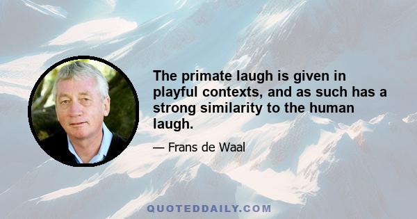 The primate laugh is given in playful contexts, and as such has a strong similarity to the human laugh.