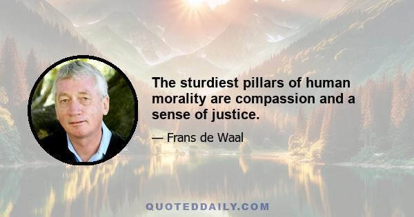 The sturdiest pillars of human morality are compassion and a sense of justice.