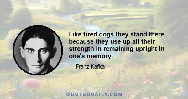 Like tired dogs they stand there, because they use up all their strength in remaining upright in one's memory.