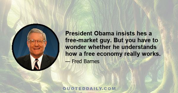 President Obama insists hes a free-market guy. But you have to wonder whether he understands how a free economy really works.