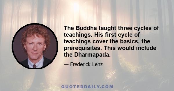 The Buddha taught three cycles of teachings. His first cycle of teachings cover the basics, the prerequisites. This would include the Dharmapada.