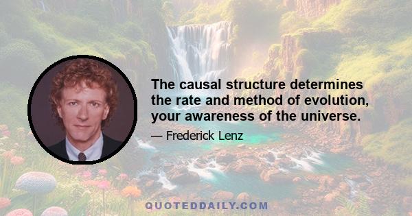 The causal structure determines the rate and method of evolution, your awareness of the universe.