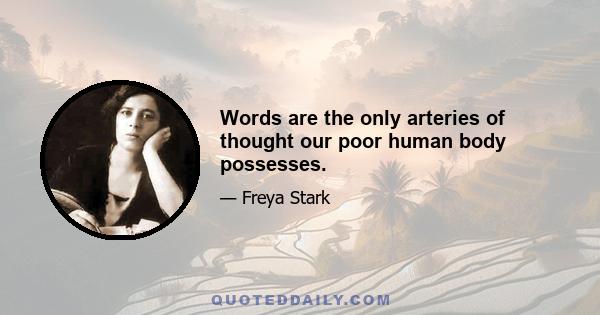 Words are the only arteries of thought our poor human body possesses.