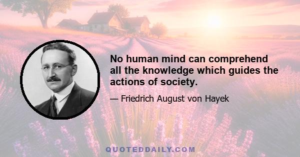 No human mind can comprehend all the knowledge which guides the actions of society.